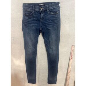 Express‎ Womens Dark Wash Denim Jeans High Rise Skinny Leg Casual Modern